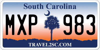SC license plate MXP983
