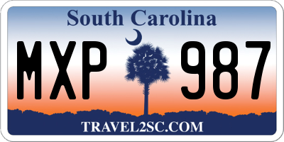 SC license plate MXP987