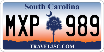 SC license plate MXP989