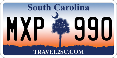 SC license plate MXP990