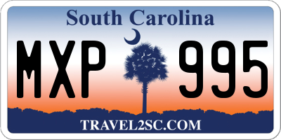 SC license plate MXP995