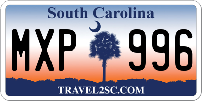 SC license plate MXP996