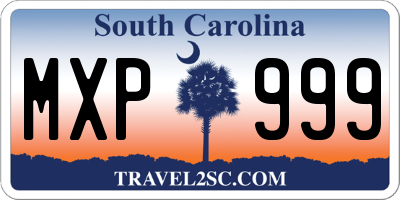 SC license plate MXP999