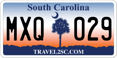 SC license plate MXQ029