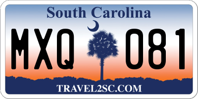 SC license plate MXQ081
