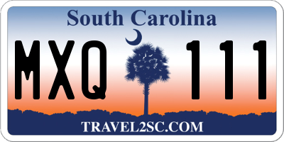SC license plate MXQ111