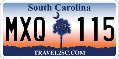 SC license plate MXQ115
