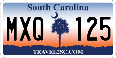 SC license plate MXQ125