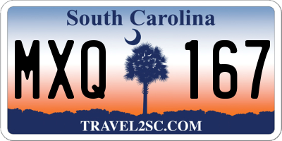 SC license plate MXQ167