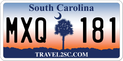 SC license plate MXQ181