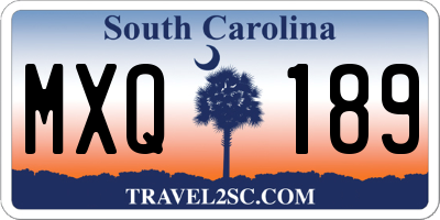 SC license plate MXQ189