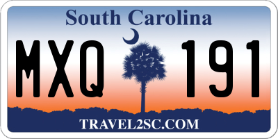 SC license plate MXQ191