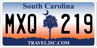 SC license plate MXQ219