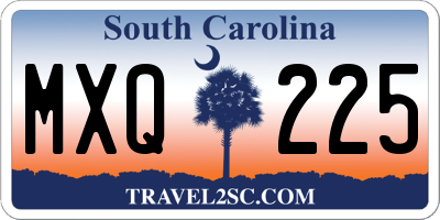 SC license plate MXQ225