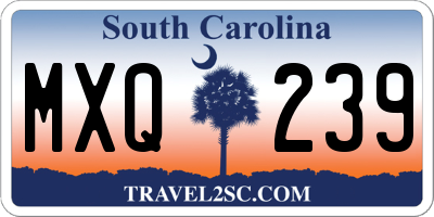SC license plate MXQ239