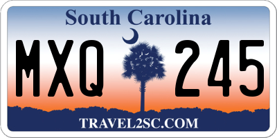 SC license plate MXQ245