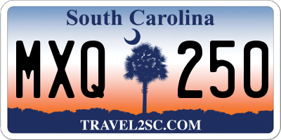 SC license plate MXQ250