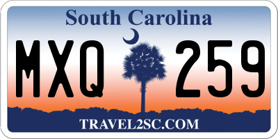 SC license plate MXQ259
