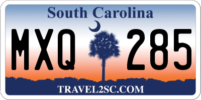 SC license plate MXQ285