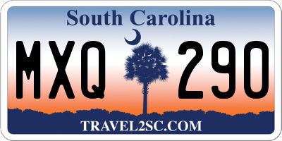 SC license plate MXQ290