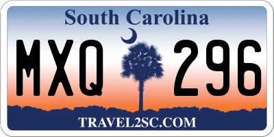 SC license plate MXQ296