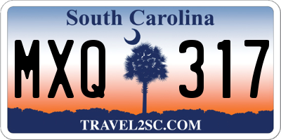 SC license plate MXQ317