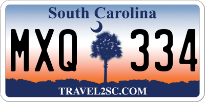 SC license plate MXQ334