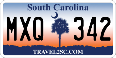 SC license plate MXQ342
