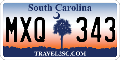 SC license plate MXQ343