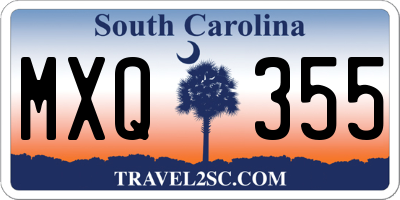 SC license plate MXQ355