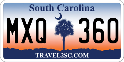 SC license plate MXQ360