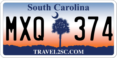 SC license plate MXQ374