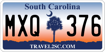 SC license plate MXQ376