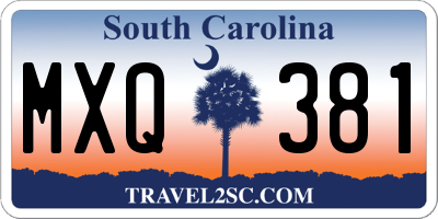SC license plate MXQ381