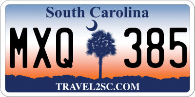 SC license plate MXQ385