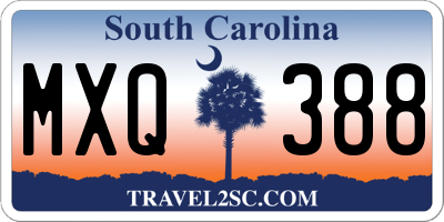 SC license plate MXQ388