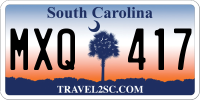 SC license plate MXQ417