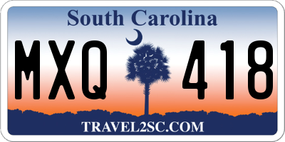 SC license plate MXQ418