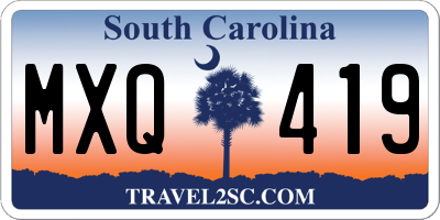 SC license plate MXQ419