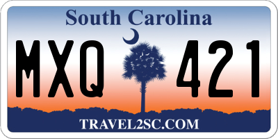 SC license plate MXQ421