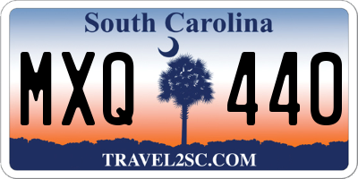 SC license plate MXQ440
