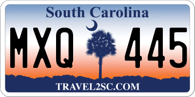 SC license plate MXQ445