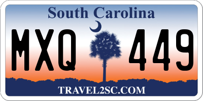 SC license plate MXQ449