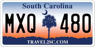 SC license plate MXQ480