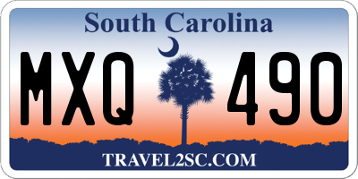 SC license plate MXQ490