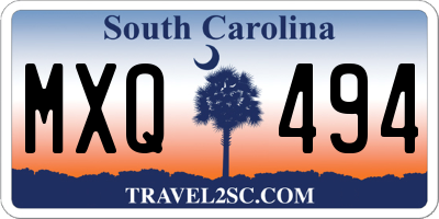 SC license plate MXQ494