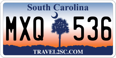 SC license plate MXQ536