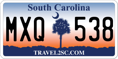 SC license plate MXQ538