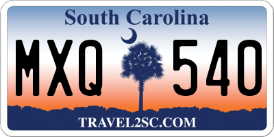 SC license plate MXQ540