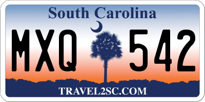 SC license plate MXQ542